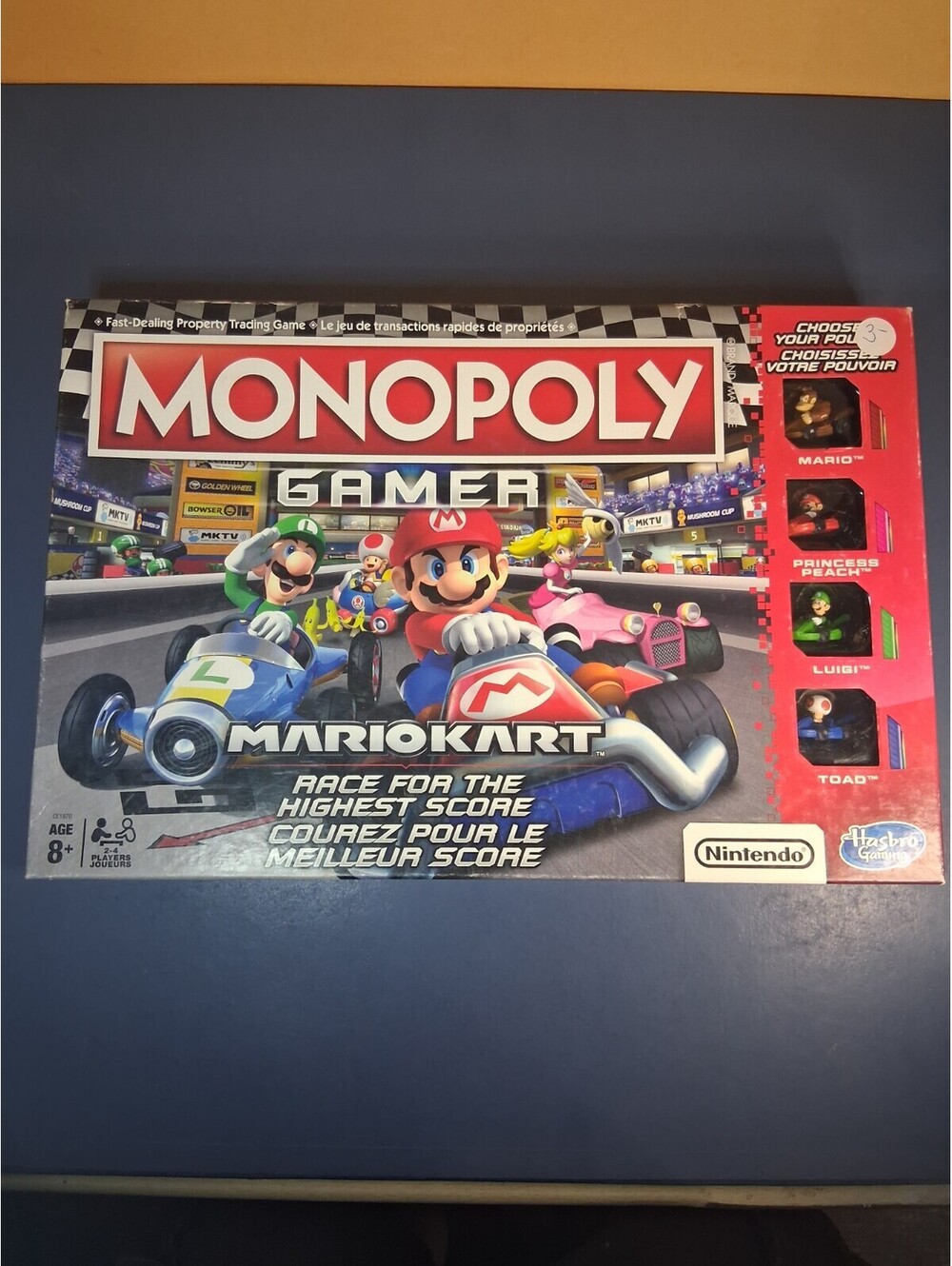 Monopoly Gamer Mario Kart - Complete Hasbro Game - Mario, Peach, Luigi, Toad